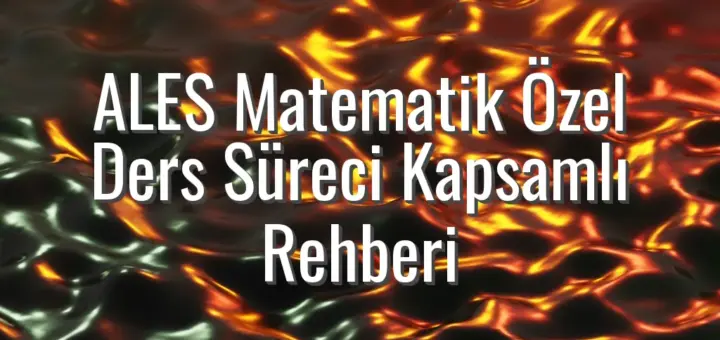 ALES Matematik Özel Ders Süreci Kapsamlı Rehberi