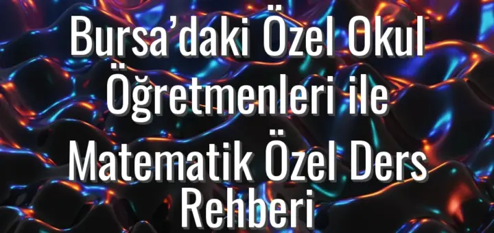 Bursa’daki Özel Okul Öğretmenleri ile Matematik Özel Ders Rehberi